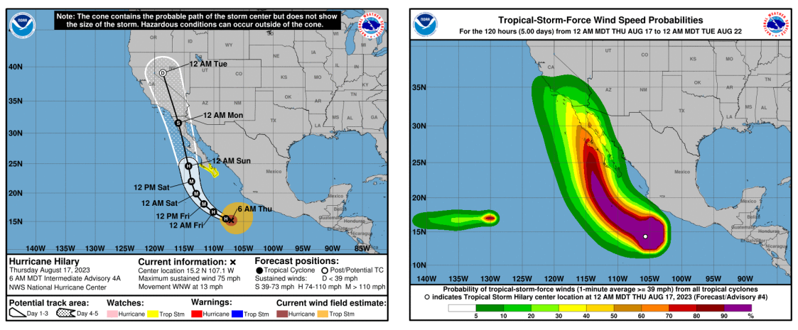 hurricane Hilary tracking 2023 0818